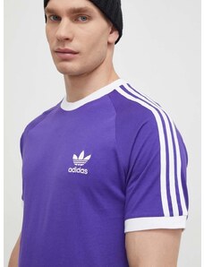 adidas Originals pamut póló 3-Stripes Tee lila, férfi, nyomott mintás, IM9394