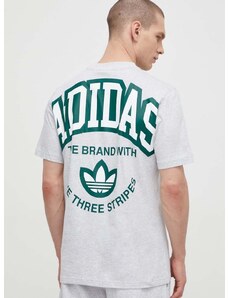 adidas Originals pamut póló szürke, férfi, nyomott mintás, IS2929