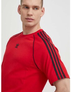 adidas Originals pamut póló piros, férfi, nyomott mintás, IR9449
