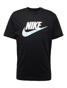 Nike Sportswear Póló világoskék / fekete / fehér