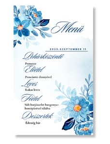 Personal Menü - Kék virágok