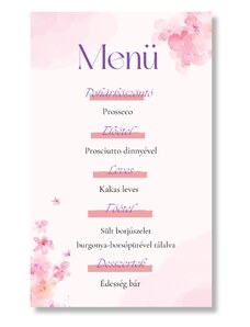 Personal Menü - Rózsaszín virágok