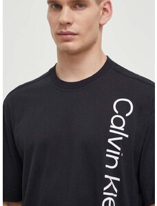Calvin Klein Performance pamut póló fekete, férfi, nyomott mintás