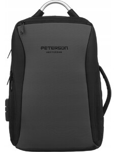 Peterson szürke hátizsák USB porttal PTN 2304