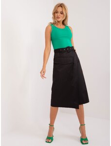 Fashionhunters Black midi cargo skirt with pockets