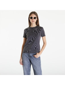 Női póló Calvin Klein Jeans Label Washed Rib Slim Short Sleeve Tee Gray