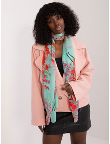 Fashionhunters Mint viscose scarf with print