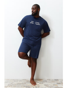 Férfi pizsama szett Trendyol TMNSS23PT00013/Navy blue