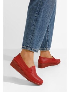 Zapatos Sonoma piros bőr mokaszin női