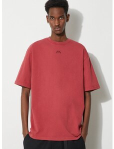 A-COLD-WALL* pamut póló Essential T-Shirt piros, férfi, nyomott mintás, ACWMTS177