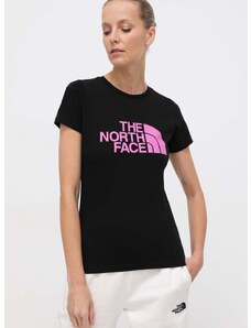 The North Face pamut póló női, fekete
