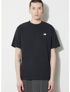 New Balance pamut póló Small Logo fekete, férfi, nyomott mintás, MT41509BK