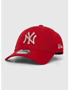 New Era baseball sapka piros, nyomott mintás, NEW YORK YANKEES