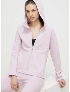 Puma edzős pulóver EVOSTRIPE rózsaszín, sima, kapucnis, 677878