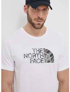 The North Face pamut póló fehér, férfi, nyomott mintás