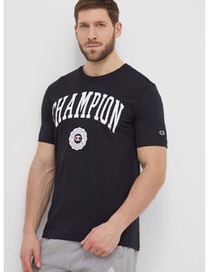 Champion pamut póló fekete, férfi, nyomott mintás, 219852