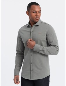 Ombre Clothing Men's cotton REGULAR single jersey knit shirt - light khaki V4 OM-SHCS-0138