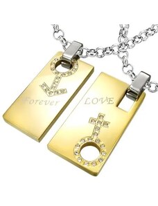 Ekszer Eshop - Forever Love acél medál - férfi és női szimbólumok G19.28