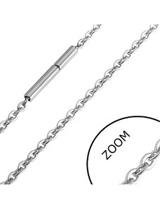 Ekszer Eshop - Nyaklánc acélból - lapos ovális láncszemek, 2,2 mm Y39.7