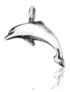 Ekszer Eshop - Sterling ezüst medál - fényes delfin patinával Y43.7