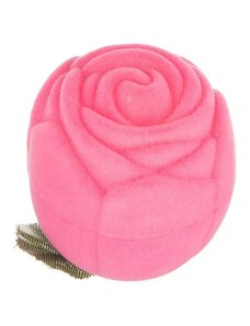 Ekszer Eshop - Rózsaszínű bársony díszdoboz gyűrűnek - rózsa levelekkel Y31.2