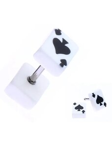 Ekszer Eshop - Hamis plug akrilból - játék kártya, pikk szimbólum PC33.19