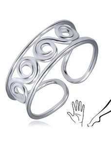 Ekszer Eshop - Ezüst gyűrű kézre vagy lábra S betűs mintával AC3.18