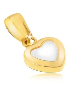 Ekszer Eshop - Arany medál - kétszínű szabályos szív, fényes legömbölyített felszín GG21.04