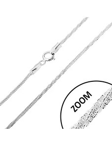 Ekszer Eshop - 925 ezüst nyaklánc, kígyó minta - egyenes és tekert részek, szélesség 1,7 mm, hossz 500 mm R04.02
