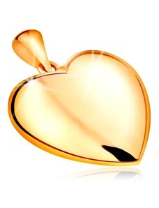 Ekszer Eshop - Medál sárga 14K aranyból - kétoldalas kidomborodó szív, fényes felület S1GG188.45