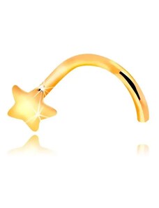 Ekszer Eshop - Orrpiercing sárga 14K aranyból - hajlított, kis csillag GG207.06