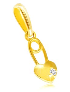 Ekszer Eshop - 14K sárga arany gyémánt medál - teljes szív tiszta, briliánssal S3BT506.20