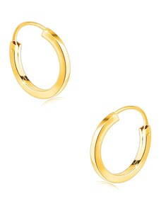 Ekszer Eshop - Arany karika fülbevaló 9K aranyból – vékony gyűrű, sima és tükörfényes felület S1GG43.26