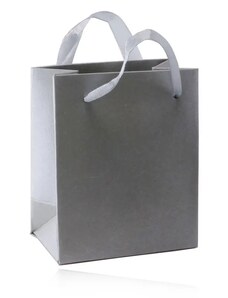 Ekszer Eshop - Papír ajándéktáska – ezüst színű, sima szatén felület Y05.09