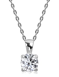 Ekszer Eshop - Gyémánt 585 fehér arany nyaklánc - briliáns csiszolású gyémánt, finom lánc S3BT509.30