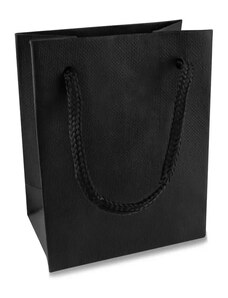Ekszer Eshop - Kis papír ajándék táska - fekete, rács mintás, matt G29.02