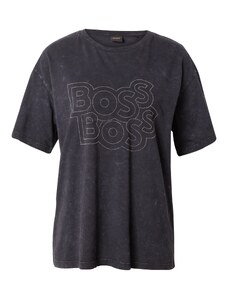 BOSS Orange Póló 'C_Eband_1' fekete / ezüst