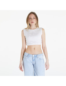 Felső Calvin Klein Jeans Cropped Tank Top Warp Logo White