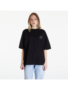 Női póló Calvin Klein Jeans Warp Logo Boyfriend Short Sleeve Tee Black