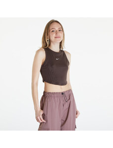 Női pulóver Nike Sportswear Essentials Women's Ribbed Cropped Tank Baroque Brown/ Sail