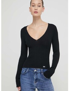 Moschino Jeans pamut pulóver könnyű, fekete