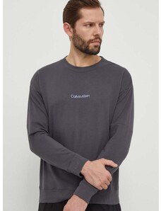 Calvin Klein Underwear kapucnis pulcsi otthoni viseletre szürke, nyomott mintás
