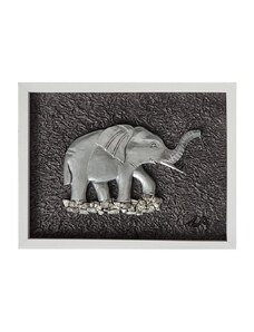 Ezüst szerencsehozó elefánt fali dekoráció