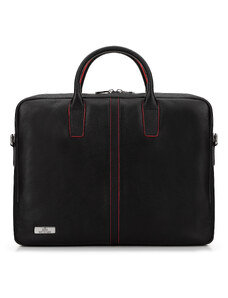 Laptop táska 11''''/12'''' bőr, középen varrással Wittchen, fekete piros, természetes bőr
