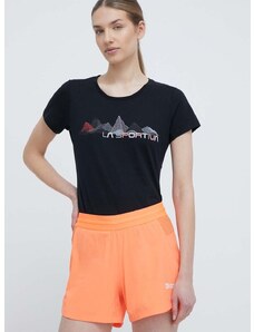 LA Sportiva t-shirt Peaks női, fekete, O18999322