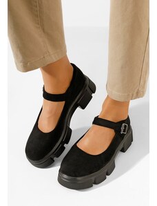 Zapatos Calvina v2 fekete telitalpú platform cipő