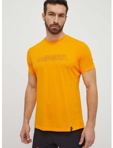 LA Sportiva t-shirt Outline narancssárga, férfi, nyomott mintás, F28102102
