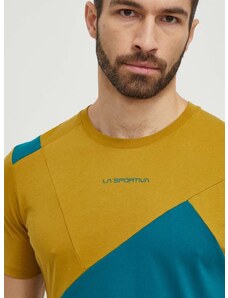 LA Sportiva t-shirt Dude zöld, férfi, mintás, F24733732