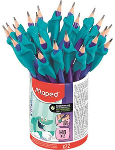 Grafitceruza HB, radírral, Maped Kidy Learn ceruzafogóval, háromszög test, kétféle szín
