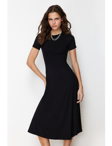 Trendyol Black Skirt Flounced Midi Stretchy Knitted Maxi Dress